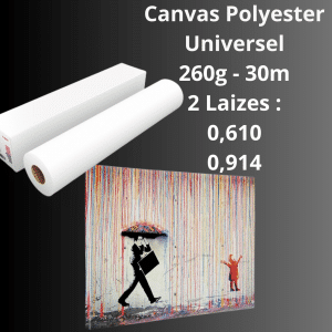 Toile Canvas Polyester Universel 260gr 30m - IJM417