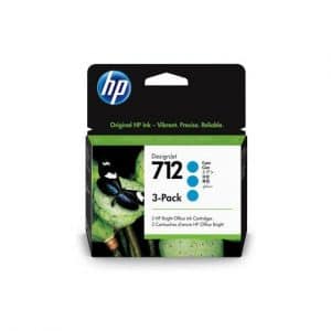 HP 712 cartouche d'encre Cyan original 29ml Pack de 3 HP DesignJet