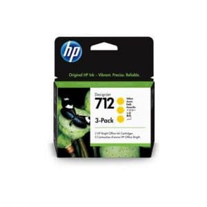 HP 712 cartouche d'encre jaune original 29ml Pack de 3 HP DesignJet